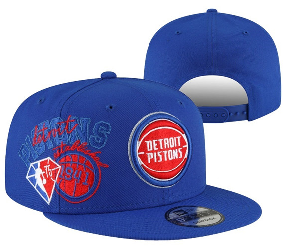 Detroit Pistons Stitched Snapback 75th Anniversary Hats 004